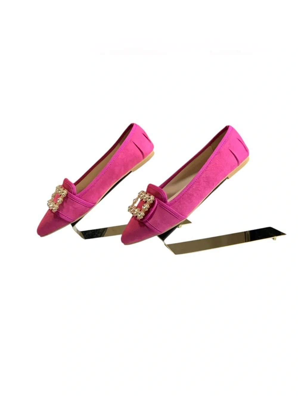 Tinstree Fushia Suede Ballet Flats
